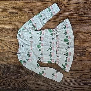 Monica + Andy 4T peplum plants shirt